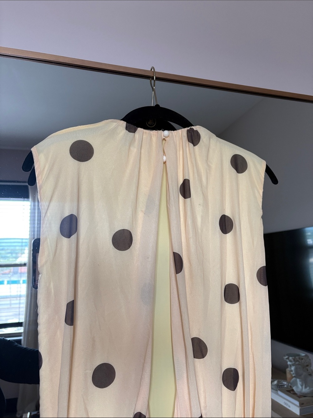 Polka Dot Maxi Dress Yellow with Brown Dots - Picture 4 of 4